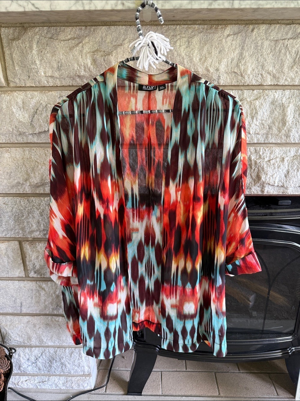 ana petite XL open front sheer cardigan